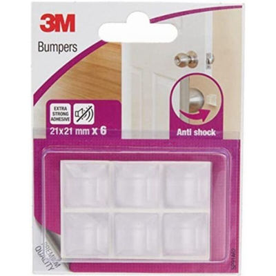 UU003683503 Paracolpi Anti-Shock, Trasparente, 21 x 21 mm, Set di 6 Pezzi - Scotch