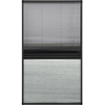 Zanzariera Plissettata Finestra Alluminio 80x160 cm con Tendina - Antracite - Vidaxl