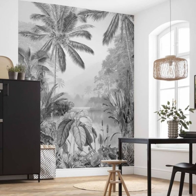 Komar Foto Murale Lac Tropical Black & White 200x270 cm - Multicolore