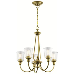 Lampadario A 5 Luci, Ottone Naturale, Attacco E27 en oferta