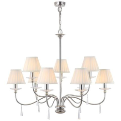 Lampadario A 9 Luci Con Finitura Nichel Lucido, E14 en oferta