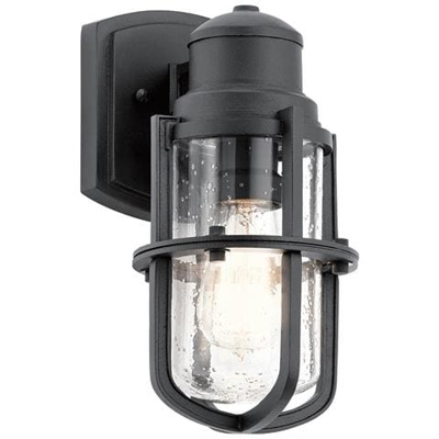 Lanterna Da Parete Per Esterno 1 Luce, Nero Strutturato, Ip44, E27