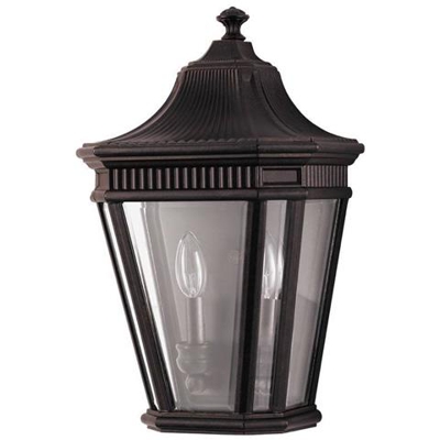 Mezza Lanterna Da Parete Per Esterni A 2 Luci Bronzo Greco Ip44, E14