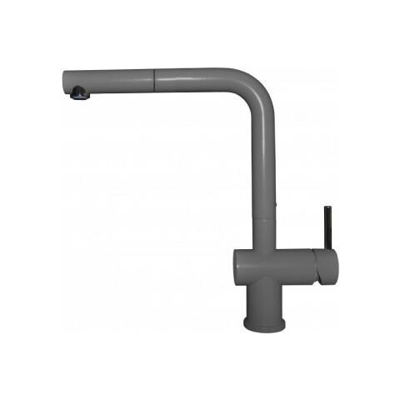 Miscelatore Monocomando con canna girevole e doccetta estraibile Stream Plus 24x31 cm Keratek Plus Dark Grey 99