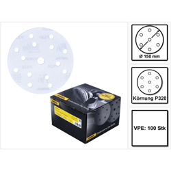 Mirka BASECUT Disco abrasivo Grip 150 mm P320 / 15 fori - 100 pz. ( 2261109932 ) características