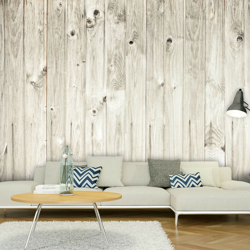 Artgeist - Fotomurale - Recinto in legno bianco - 350x270 en oferta