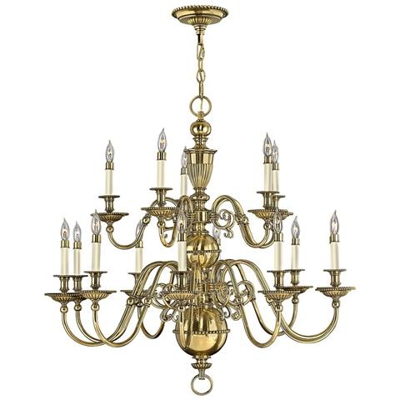 Lampadario A 15 Candele, Ottone Brunito