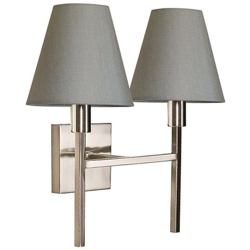 Nichel Spazzolato Chiaro Della Parete 2 Con Paralume Grigio precio