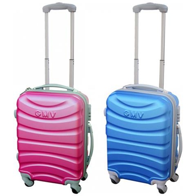 Coppia Trolley 20'' Gmv Valigia Rigida Bagaglio A Mano Abs 001d-bl fx