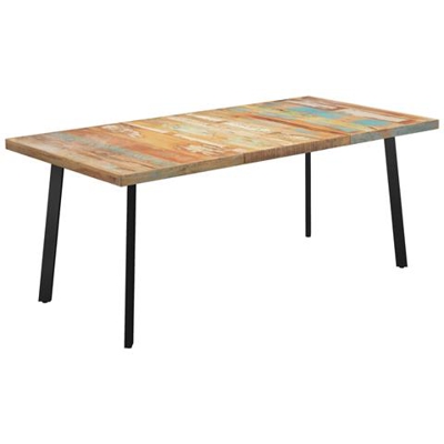 Tavolo Da Pranzo Con Gambe A V 200x100x77 Cm Legno Di Recupero