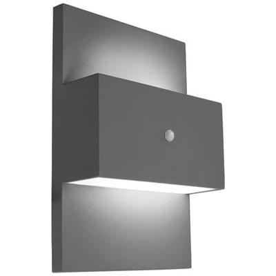 Applique Da Esterno 1 Luce Con Pir Grafite, Attacco E27