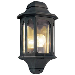 Mezza Lanterna Da Parete Per Esterni 1 Luce Nera Ip44, E27 en oferta