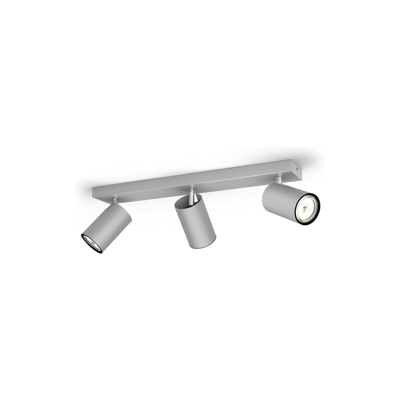 Philips Kosipo Faretto con 3 Punti Luce, Alluminio, Attacco GU10, Lampadina non Inclusa, Grigio