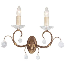 Applique Da Parete A Candela A 2 Luci Per Interni Bronzo Patinato, Attacco E14 precio