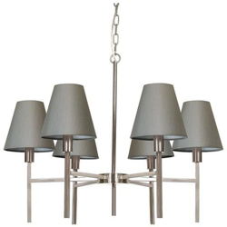 Lampadario A 6 Luci Con Paralume Grigio características