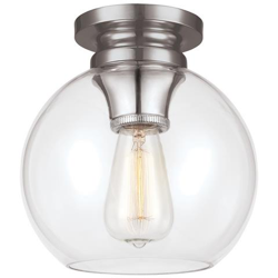 1 Light Flush Light, Nichel Lucido en oferta