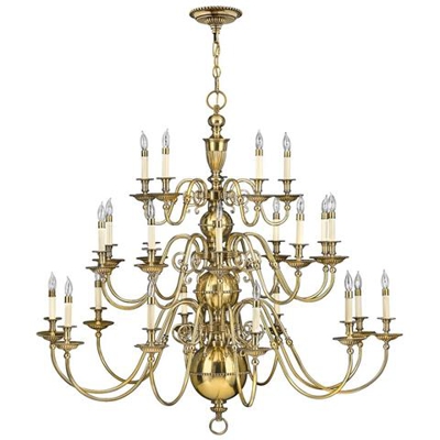 Lampadario A 25 Candele, Ottone Brunito