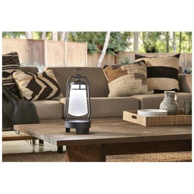 Lanterna Con Altoparlante Bluetooth Portatile Da Esterno A Led Integrato, Spina Europea, Nero Strutturato, Ip44