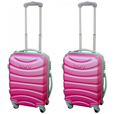 Coppia Trolley 20'' Gmv Valigia Rigida Bagaglio A Mano Abs 001d-fx fx