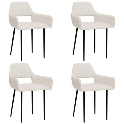 Sedie Da Pranzo 4 Pz Crema In Tessuto