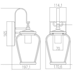 Lanterna Da Parete Piccola 1 Luce - Finitura Nero Mistico, Attacco E27 en oferta