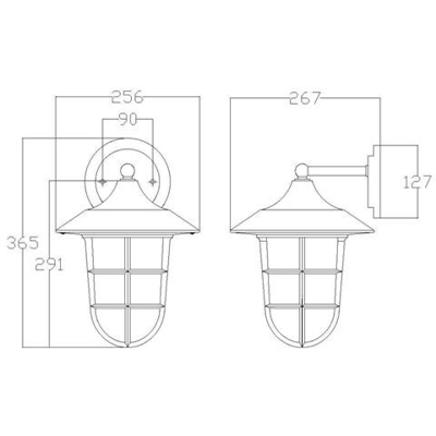 1 Lanterna Da Parete Per Esterni Media Luce Argento Ip44, E27