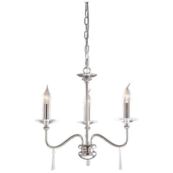 Lampadario 3 Luci Finitura Nickel Lucido, E14 en oferta