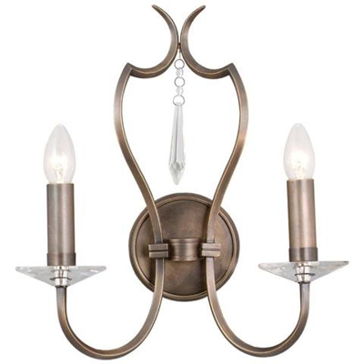 Applique Da Parete A 2 Luci Per Interni, Bronzo Scuro, E14