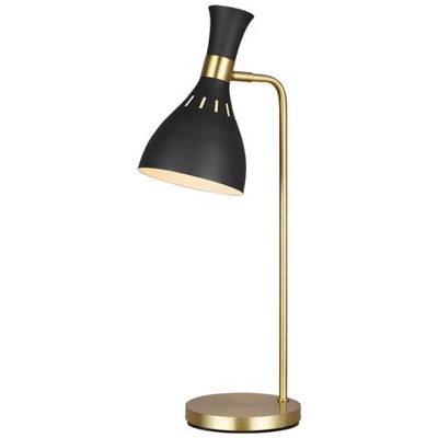 Lampada Da Tavolo A 1 Luce, Midnight Black, Midnight Black, Ottone Brunito, E27