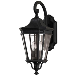 Lanterna A Parete Media Da Esterno 2 Luci Luce Nera Ip44, E14 en oferta