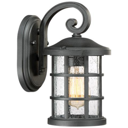 Lanterna Da Parete Piccola Da Esterno 1 Luce, Nero Terra, Ip44, E27 en oferta