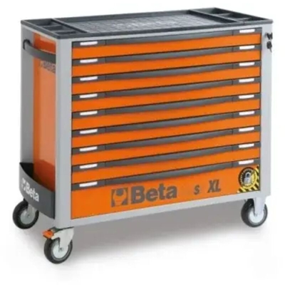 Cassettiera Mobile Con 9 Cassetti, Con Sistema Antiribaltamento Orange, Modello Lungo - Beta C24SA-XL/9-O