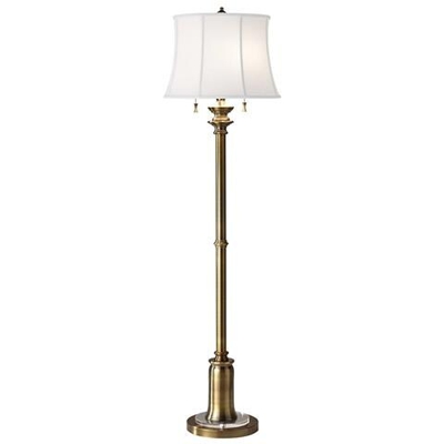 Lampada Da Terra 2 Luci In Ottone, Attacco E27