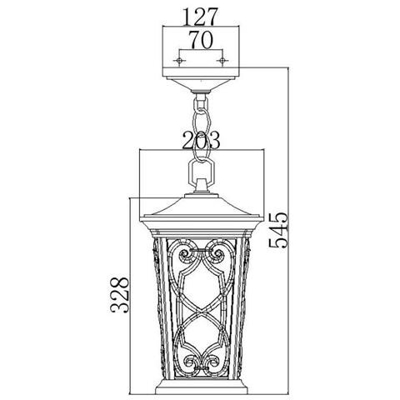 Lanterna A Catena Da Soffitto 1 Luce Piccola Per Esterni Autunno Ip44, E27