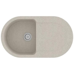 Lavello Da Cucina Con Foro Troppopieno Ovale Beige In Granito en oferta