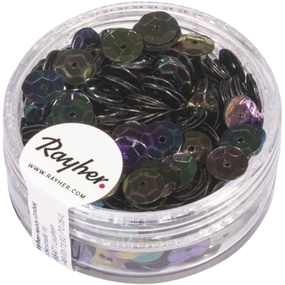 Rayher - Paillette Concave Nero Iridiscente 6Mm - 6Gr