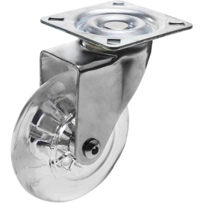 Rotelle pivotanti ruote industriale di poliuretano e PVC trasparente senza freno 75 mm - Primematik