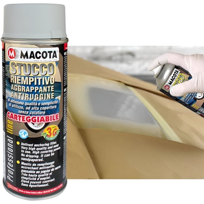 Stucco Riempitivo Beige Fondo Vernice Spray Aggrappante 400ML - Macota