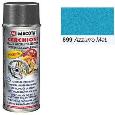 Smalto Speciale Cerchioni Vernice Spray 400ML Tuning Azzurro Metallizzato - Macota