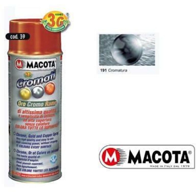 Macota Vernice Spray 400ml Effetto Cromato Smalto Acrilico NON COLA Cromatura