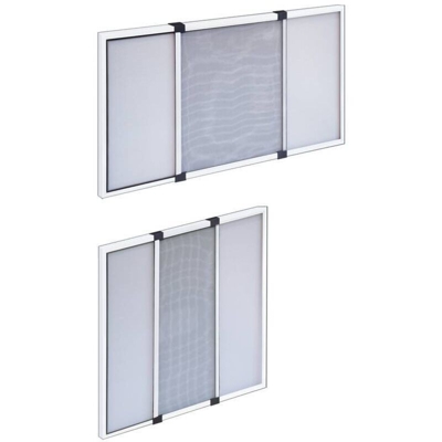 Zanzariera Estensibile Scorrevole a Pannello Finestra Porte Tapparelle Alluminio - Colore Zanzariera: Bianco - Misure Zanzariera: 70L x 50H cm