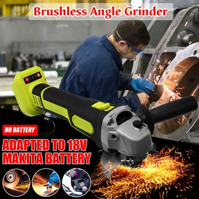 Smerigliatrice angolare elettrica senza spazzole da 100 mm Utensile elettrico per il taglio dei metalli per la lavorazione del legno senza fili per