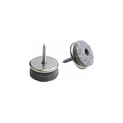 Feltrini per parquet con vite, Diametro 20 mm, 16 pz, finitura al nikel, 644336, - Meister
