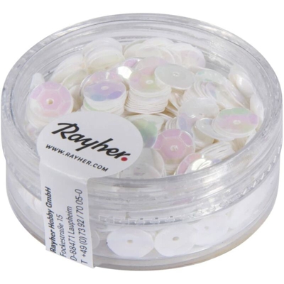 Rayher - Paillette Concave Bianco Iridiscente 6Mm - 6Gr