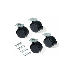 2036617 Set di 4 Rotelle Pivotanti Nere per Mobile con Piastra di Assemblaggio e Cuscinetto a Sfere, Diametro 50 mm, Nero, 50mm - Emuca en oferta