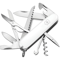 Coltellino svizzero Victorinox Huntsman, con forbici e sega per legno, 15 funzioni, per il campeggio, colore white en oferta
