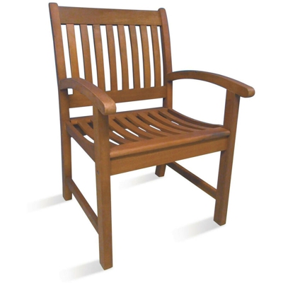 Dmora Sedia in legno di eucalipto, colore marrone, cm 53 x 64 x h92