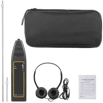 100Hz ~ 10kHz Rilevatore di perdite automatico Tubo dell'acqua per auto Stetoscopio elettronico Dispositivo di rilevamento auricolare, nero