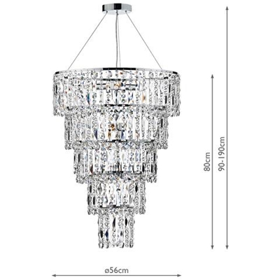 Lampada A Sospensione Rotonda In Cristallo, 6x E14