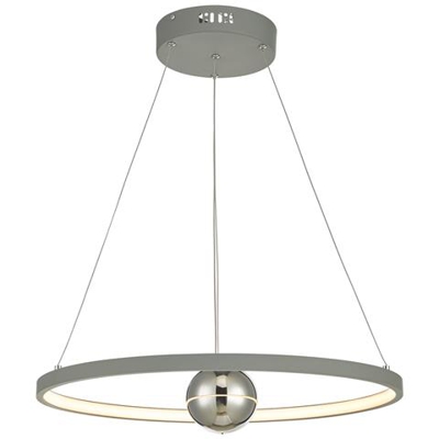 Lampada Pendente Circolare Orizzontale Grigio Led, 1x Led